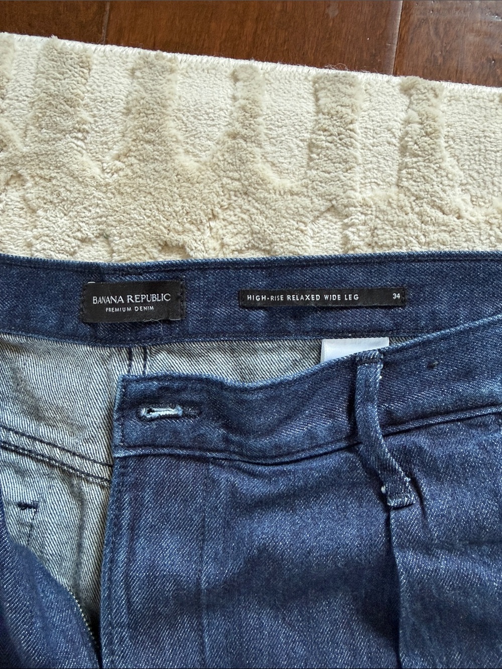 Banana Republic Dark Blue High-Rise Relaxed Wide Leg Jeans